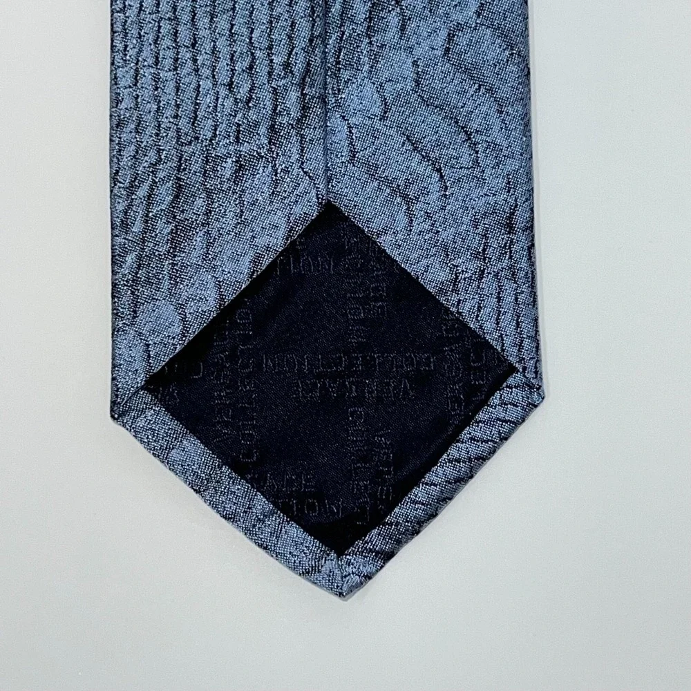 Versace‎ Collection Mens Blue Silk Geometric Pattern Classic Neck Tie - Picture 6 of 7